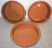 Crate & Barrel Terracotta 3-Piece Round Tapas Plate Set