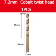 7.2mm Cobalt twist head Hss Twist Drill Bits With Straight Shank
