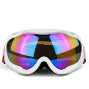 Double Layer Ski Goggles OTG Anti-fog UV Protection Snowboard Goggles-White/Purple