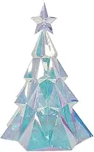 CarolCraft Iridescent LED Christmas Tree Holographic Glowing Light Display, Prismatic Christmas Tree Rainbow Night Light Table Decor Centerpiece for Home Office Decor, Christmas Party Decorations
