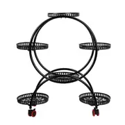 4 Layer 6 Pots Flower Holder Plant Stand Shelf W/Wheels Free Moving Rack Balcony