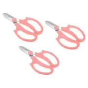 3Pcs Garden Scissors Floral Shears Floral Scissor Gardening Pruning Shear Pink