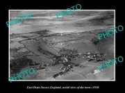 OLD LARGE HISTORIC PHOTO OF EAST DEAN SUSSEX ENGLAND AERIAL VIEW OF TOWN 1930 2