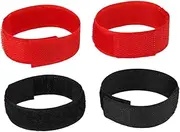 FONDOTIN 4Pcs Hook Pet Neck Rings Soundproof Neck Straps for Roosters Practical Collars to Prevent Crowing Durable Material Red Black