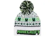 Minecraft Unisex Adult Creeper Pom Pom Skiing Beanie (White/Green) (One Size)