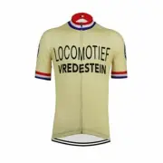 Mens Retro Locomotif Vredestein Cycling Jersey Bicycle Jersey Cycling Shirt Tops