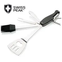 在飛比找momo購物網優惠-【SWISS PEAK】barbecue 7合1戶外烤肉工具