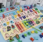 Jumbo Xylophone , Shapes, Numeracy & Literary Fishing Busyboard Kids And Childre