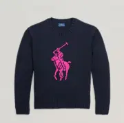 Polo Ralph Lauren Girls Big Pony Pullover Sweater Size 8-10 NWT FREE SHIPPING