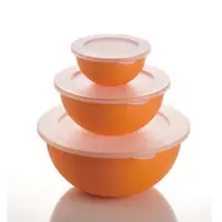 在飛比找momo購物網優惠-【OMADA】抗菌收納碗+組合蓋 橘色(Microban抗菌
