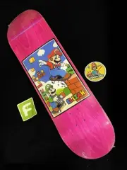 RARE Super Mario Bros Nose Grind Skateboard Deck SNES Pink Stain In Shrink