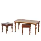Dollhouse Miniature Nesting Set of 3 Tables in Walnut by JBM
