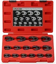 ARUCMIN 3/8" and 1/2" Drive Crowfoot Flare Nut Wrench Set, 15-Piece 8-24mm Metric Crows foot Wrench Set Chromium Molybdenum Steel with Organizer Box