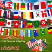 25m 100 Countries String Flags International World Flag Bunting Bar Party Banner