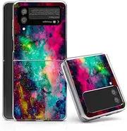 Galaxy Z Flip 3 5G Case,Bcov Colorful Universe Sky Anti-Scratch Solid Hard case Protective Shookproof Phone Cover for Samsung Galaxy Z Flip 3 5G