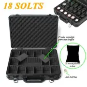 Aluminum 18 Grid Watch Box Suitcase Storage Tool Bracket Removable Baffle Case