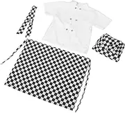 FUNOMOCYA 1 Set Chef Pretend Play Outfit Includes Apron Hat Necktie Baking Party Supplies for Toddler Cooking Kindergarten Role Play Performances