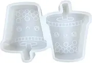 Boba Tea Car Freshie Silicone Mold Double Tray Individual Sized 2.75 x 2.25 x 1.2” inches Tumbler with Straw Boba Vent Clip Sized Multiple Bundle for Scented Aroma Beads Oven Safe up to 450 F Supplies
