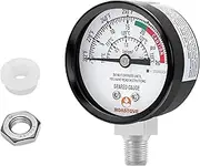 Roastove Black case Pressure Cooker Gauge, Pressure Canner Gauge, Steam Pressure Gauge, 2" Dial, Lower Mount, Including Gasket, Nut