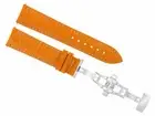 22MM LEATHER WATCH BAND STRAP DEPLOYMENT FOR OMEGA SEAMASTER PLANET ORANGE WS