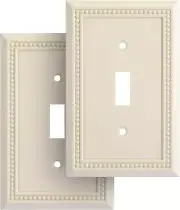 Heavy Duty Decorative Wall Plate, Zinc Alloy Toggle Switch Cover, 2-Pack, Light