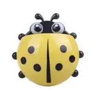 Cute Ladybug Toothpaste Storage Rack Wall Mounted Bathroom Container (Yellow) HO