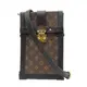 【二手名牌BRAND OFF】LOUIS VUITTON LV 路易威登 原花 帆布 手機盒 Vertical Trunk Pochette 肩背包 M63913