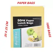 1000 X BROWN PAPER LUNCH FOLD BAGS PLAIN KRAFT TAKE AWAY FOOD GROCERY ECO SACK A