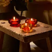 Golden Honey Tealight Holder Trio
