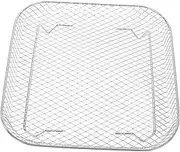 GRADENEVE Stainless Steel Grill Grill Air Fryer Cooling Rack Steaming Rack Square Air Fryer Insert Shelf Silver 304 Stainless Steel