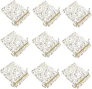 HEALSOPTHY 50pcs Organza present Bags with Drawstring Gilding Present Pouches for Candy Jewelry Weddings Parties Christmas Celebrations