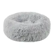 Dog Cat Pet Calming Bed Warm Soft Plush Round Nest Comfy Sleeping Kennel Cave [Colour: Light Grey] [Size: 100CM]