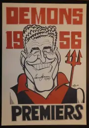 1956 Melbourne Weg Poster signed Stuart Spencer Premiers Demons Premiership