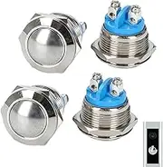 Doorbell Chime Push Button | 4X Replaceable Chime Ringer Button - Metal Home Upgrade Accessories for House Garage Wall Residence