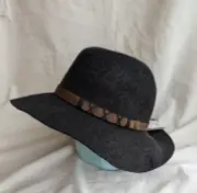 Pistil Soho Wide Brim Felted Wool Hat Womens O/S Charcoal Grey NWT Minimalist