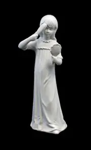 9942798 Porcelain Figurine Wagner&apel Mädcehn with Mirror White H22cm