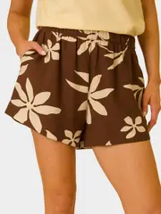 Womens Linen Blend Short