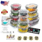 Premium Borosilicate Glass Storage - 12er Meal Prep Containers, Microwave Safe