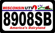 Wisconsin UTV Printed Plate, WI UTV Aluminum plate Reg number required to ship