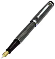 Xezo Incognito Zinc Green Extra Fine Fountain Pen, Platinum Plated. Handmade, LE