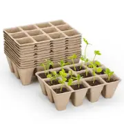 10-Pack 120-Cell Biodegradable Seed Starter Trays Peat Pots for Seedlings