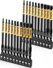 4-Inch Long Hex Bit Set 20PCS (Metric & SAE), Impact Allen Wrench/Key Drill Bit