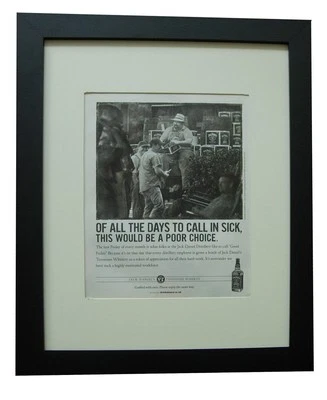 JACK DANIELS+Good Friday+POSTER+AD+VINTAGE FRAMED ORIGINAL 2011+FAST WORLD SHIP