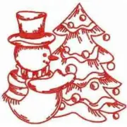 Red Work Snowmen, Quilting Blocks, Machine Embroidered, 10 Designs, 12 Squares