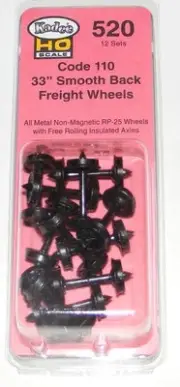 Kadee HO scale # 520 ~ Smooth Back Freight Wheels 33" RP-25 / code 110 ~ New
