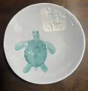 2 SIGRID OLSEN NEW!!! Aqua Blue Sea TURTLE BOWLS 7.5” Sealife CUTE!