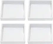 Leona Co 4Pack Round/Square Coaster Molds for Resin Casting Silicone Coaster Mold for Epoxy Resin, Moulds for DIY Agate Slices Coasters Home Decoration Cup Mats (Square)