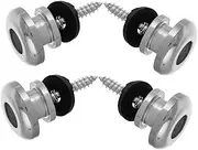 HANABASS Guitar Strap Lock Buckle Set Acoustic Guitar Mushroom Button for Electric Bass Ukulele Silver