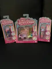 3-Mini Barbie land sets, Car w/st Sign, Color Reveal, Pop Reveal NIB SEALED