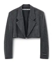 cropped wool blazer S/M,M/L carbon gray